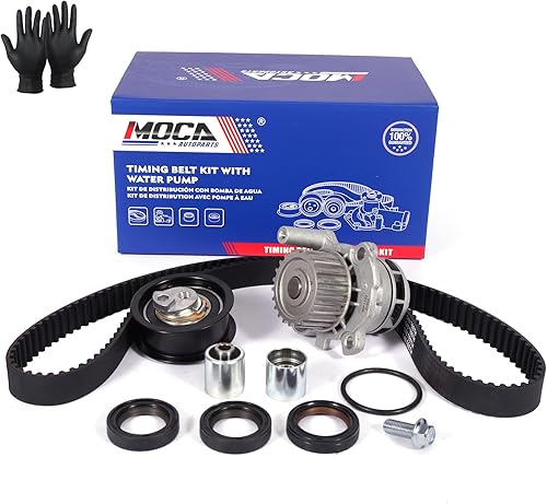 MOCA Kit de correa de distribución y bomba de agua para Audi TT Quattro 2.0L y 05-09 para Audi A4 Quattro 2.0L y 07-10 para Volkswagen Eos 2.0L y