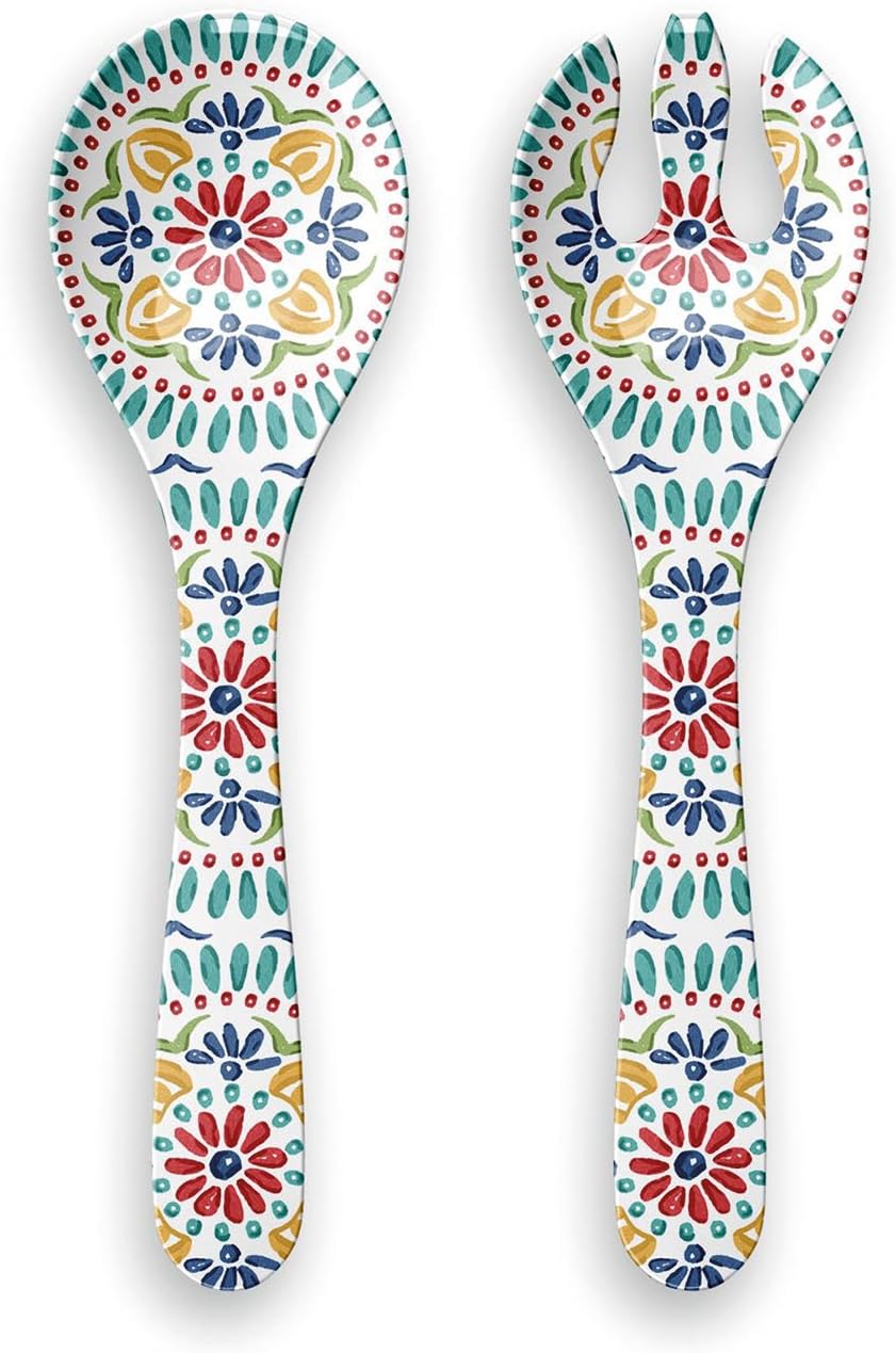 Purely Home Re-usable Rio Medallion Melamine Salad Servers