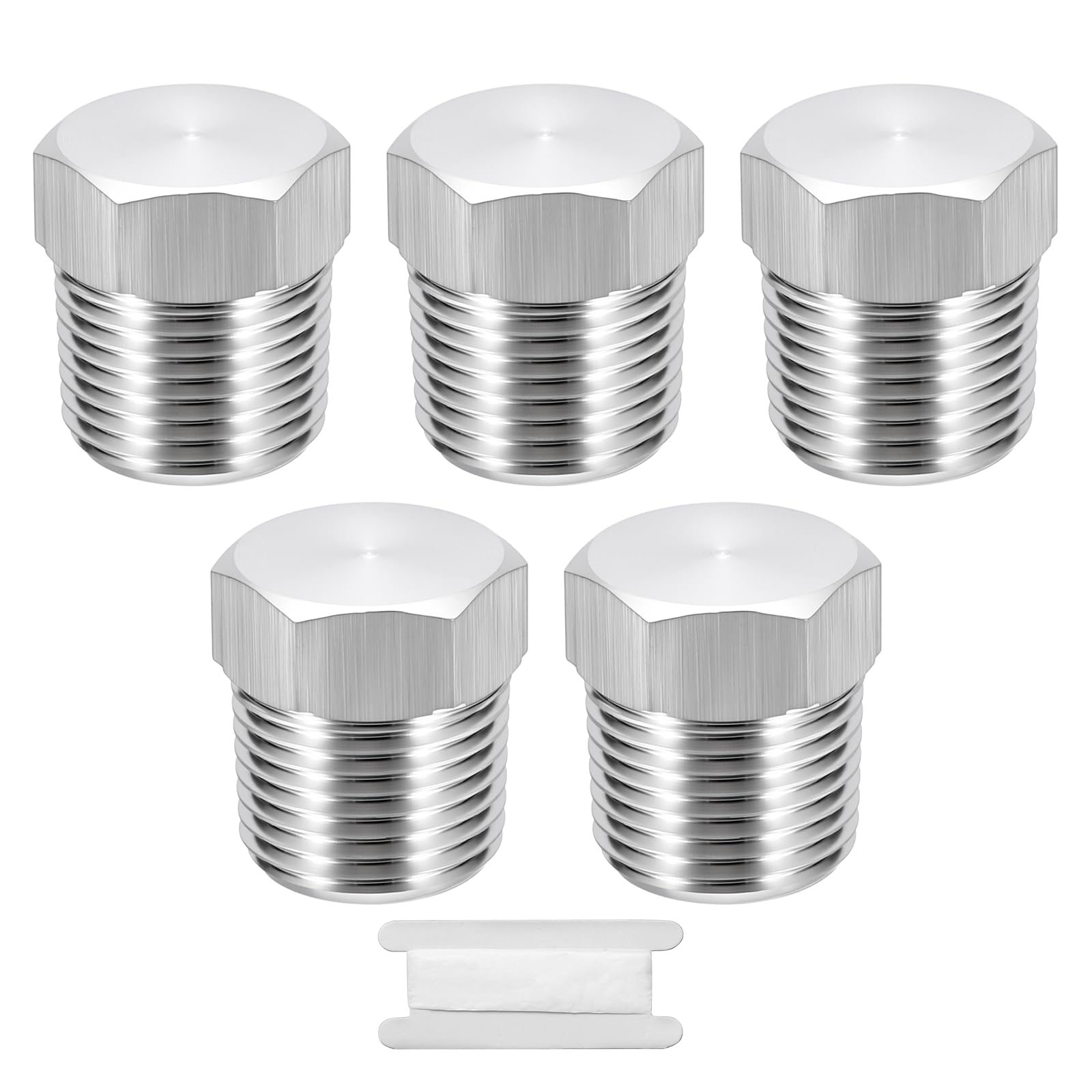 Tapones NPT 3/8 de acero inoxidable 304 de alta durabilidad para bloqueo de tuberías paquete de 5