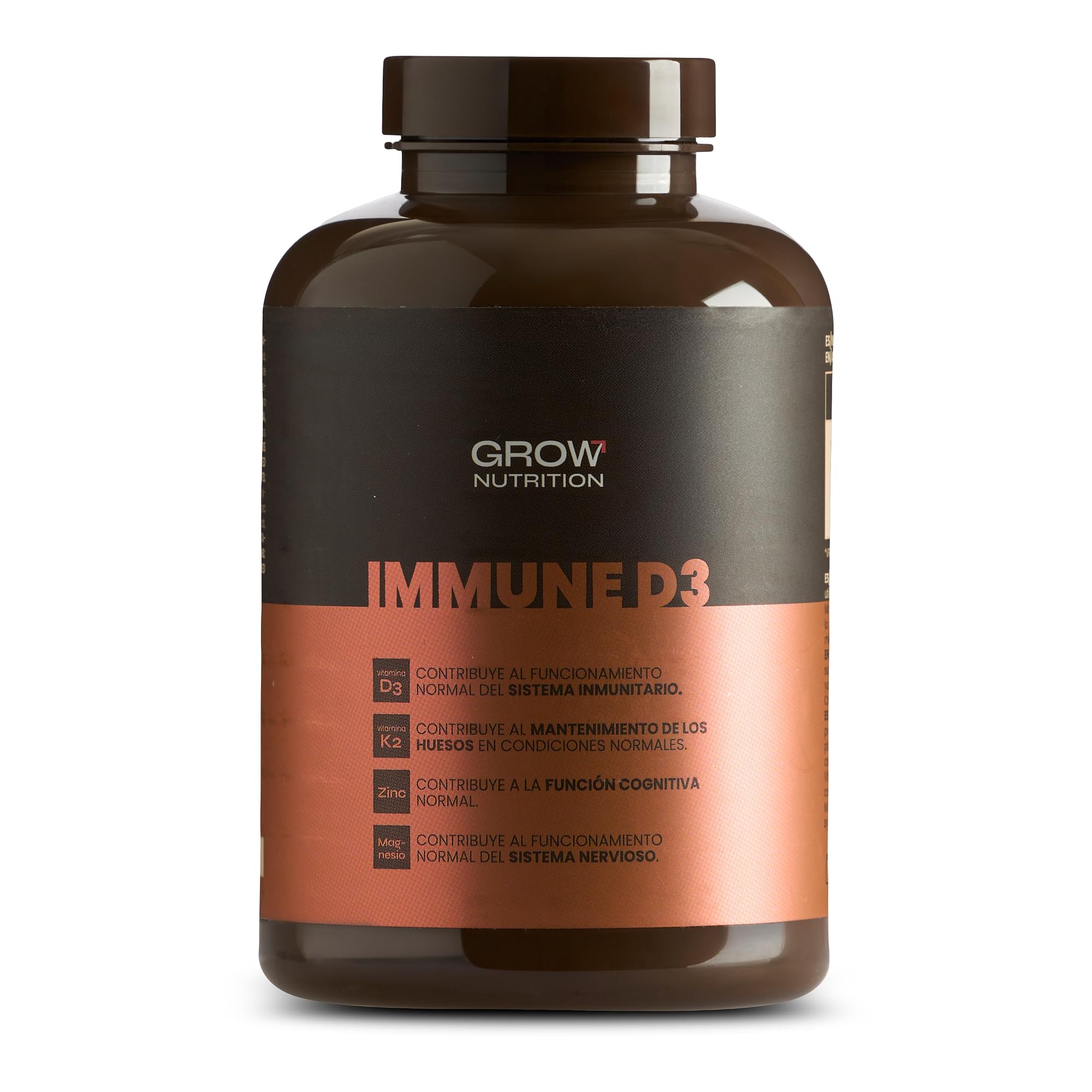 Grow Wellness - Immune D3 Vitamina D3 y K2 con Zinc y Magnesio, 180 Cápsulas