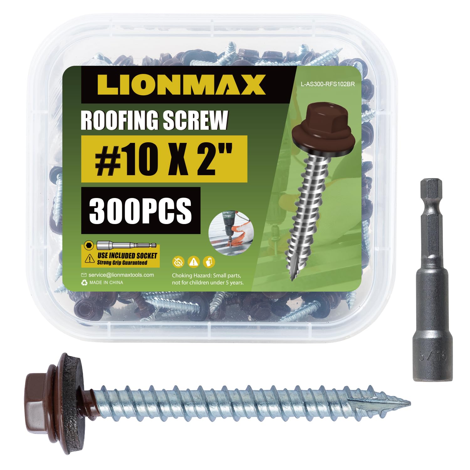 LIONMAX Metal Roofing Screws - Rustproof & Durable -13 LIONMAX Metal Roofing Screws - Rustproof & Durable -13