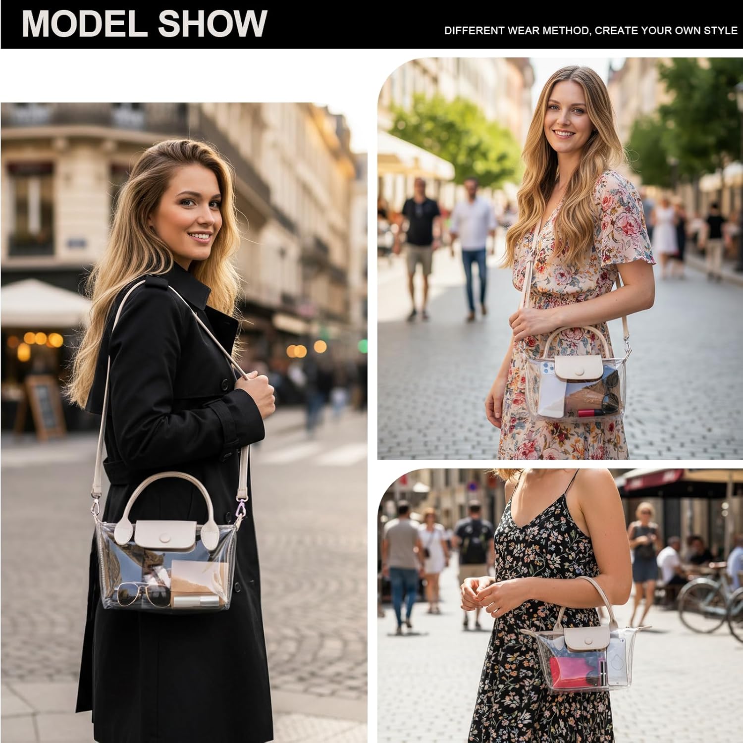 Long Keeper Clear Bag for Stadium Approved Small Crossbody Bag Shoulder Clear Purses for Women Handbag for Concert Events - Image 2