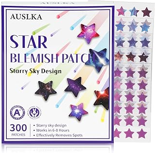 AUSLKA Mixed Superstar Patches - 300 Patches Star Blemish Patch -Blemishes Patch Cute - Star Blemish Patches for Face - Star Patches for Blemish - Patches Star - Zit Stickers - Blemish Stickers