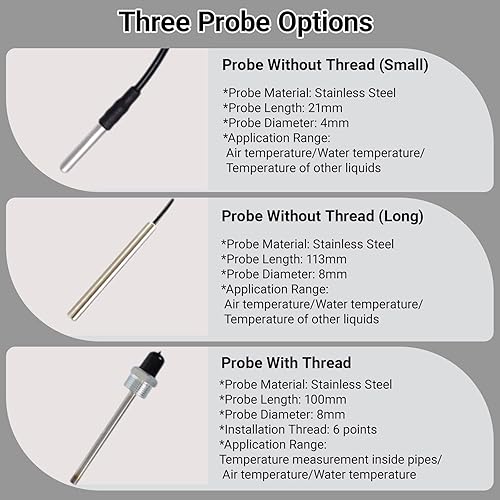 Miniatura 2 de Termómetros digitales industriales precisos con sonda larga para una medición precisa de la temperatura en áreas de difícil acceso