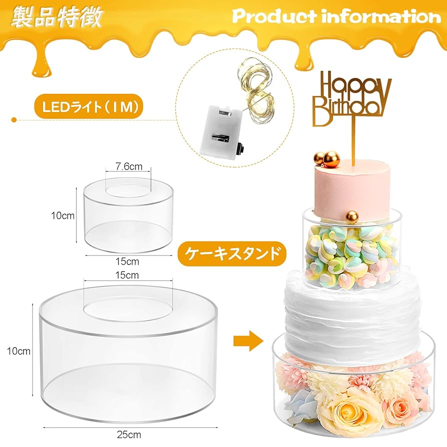 透明アクリル ケーキスタンド20個セット 楽天市場】ケーキスタンド 2段 3段 アクリル 透明 円形 おしゃれ