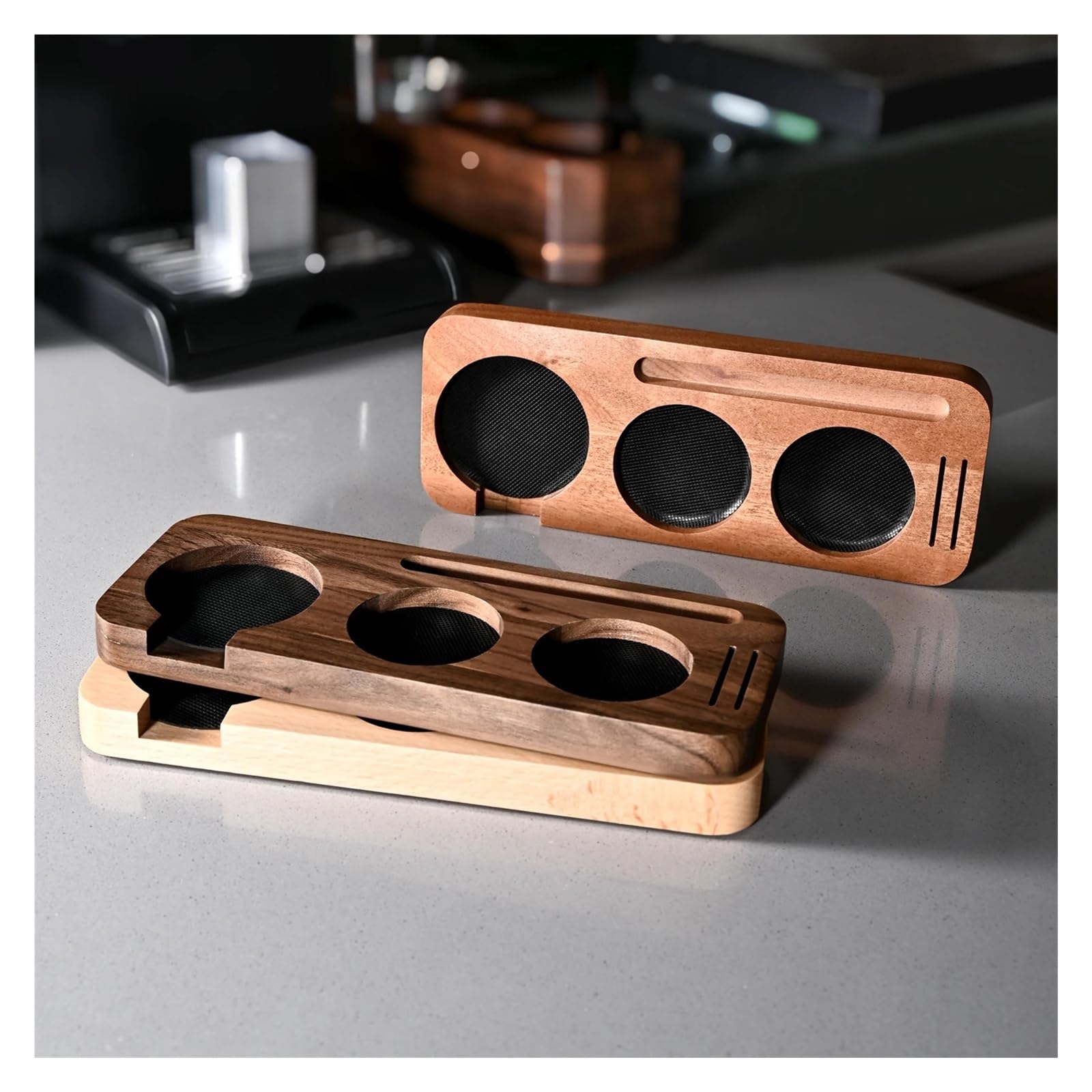 Soporte De Estación for Tapete De Café De 51MM, 54MM Y 58MM, Soporte for Portafiltro, Base De Soporte De Nogal for Accesorios De Espresso, Estable(58mm-Sapele)