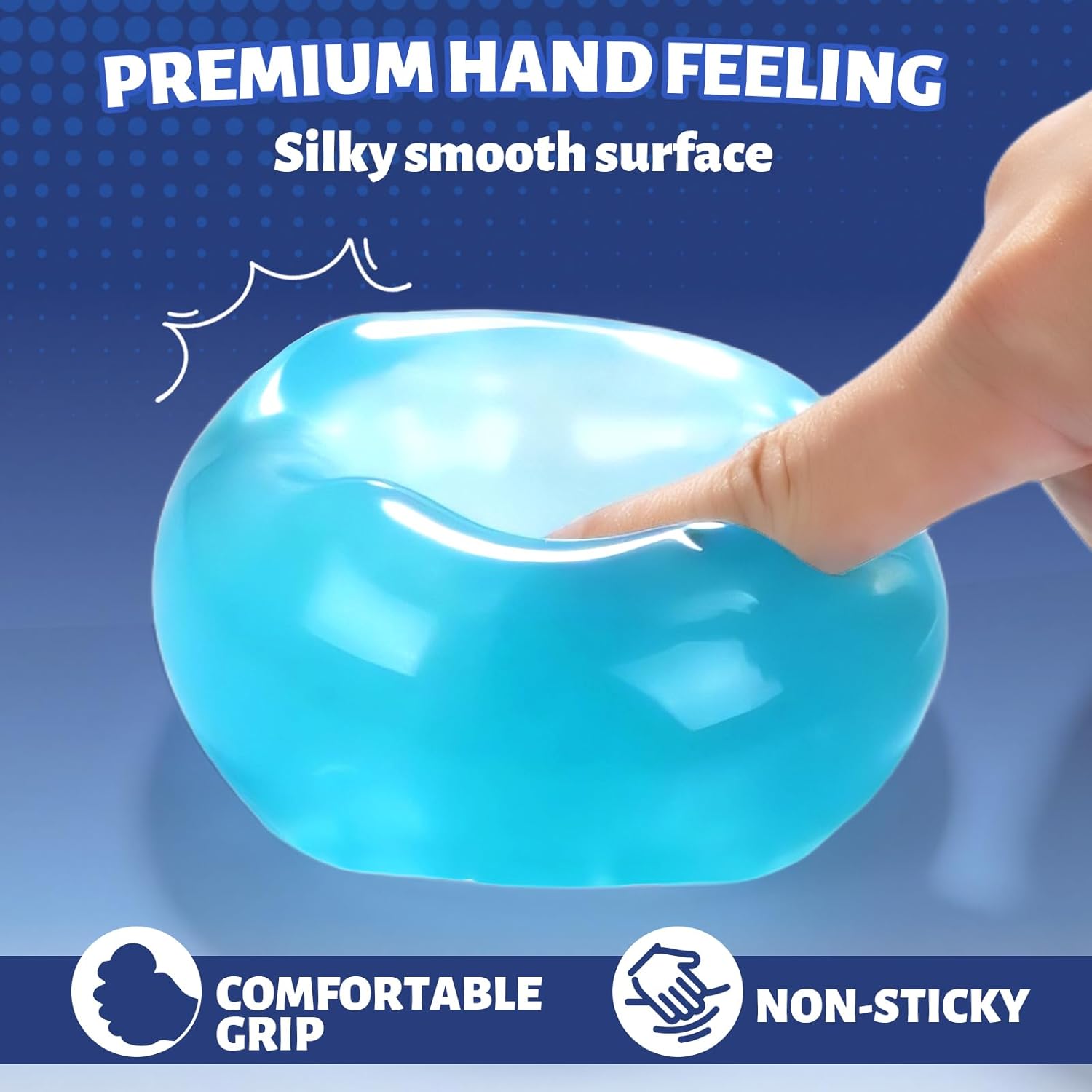 Oversized Dense Gel Stress Cube (2.55") - Anxiety Relief Fidget Toy - Larger, Firmer, Slow-Rise - Dual-Reinforced Leak-Proof Design - Premium Sensory Gift for Adults & Teens