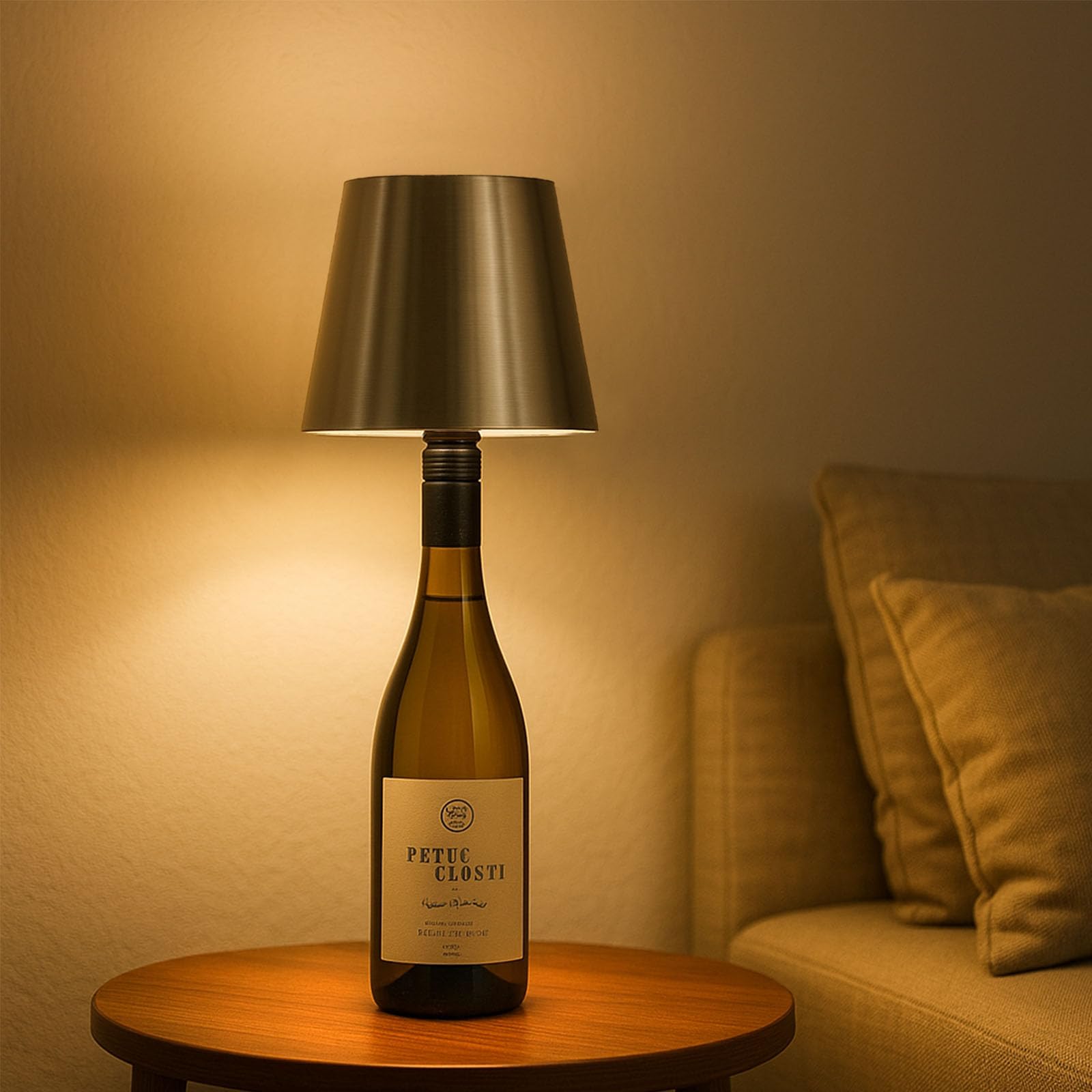 Draadloze Wijnfleslamp – Oplaadbaar, 3 Kleurstanden, Dimbaar, Past Op Elke Fles – Sfeer Gegarandeerd