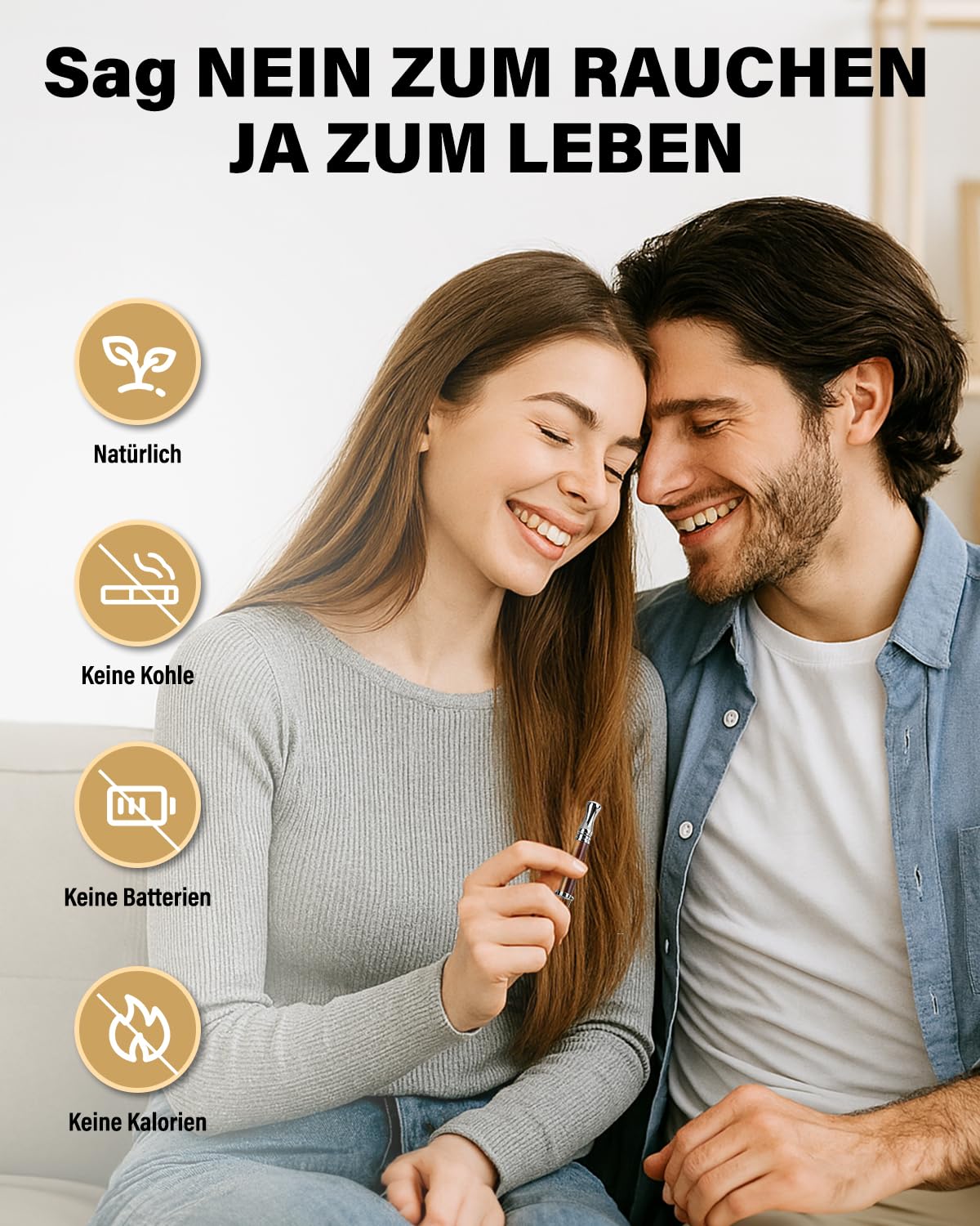 Rauchentwöhnung Hilfsmitte,Wagxoey Rauchentwöhnung Hilfsmittel mit 12 Gratis Filtern– Nikotinfreie Filter Stressabbau & Atemtraining Tigeraugenfarbe
