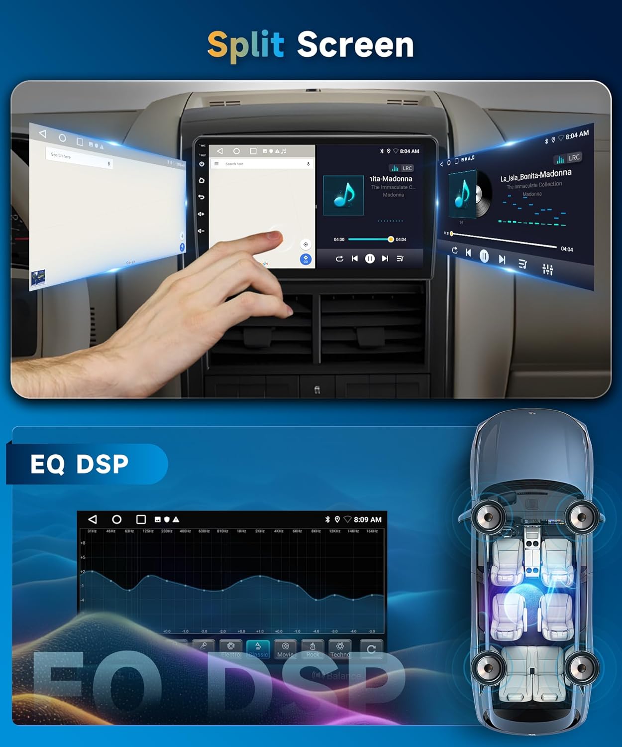 Car Stereo for Ford Explorer 2005-2010 [2+64G] Car Radio with Wireless Carplay/Android Auto,Android Stereo 10" Touch Screen DSP GPS Navigation WiFi Bluetooth FM/RDS Mirror Link SWC+ Backup Camera