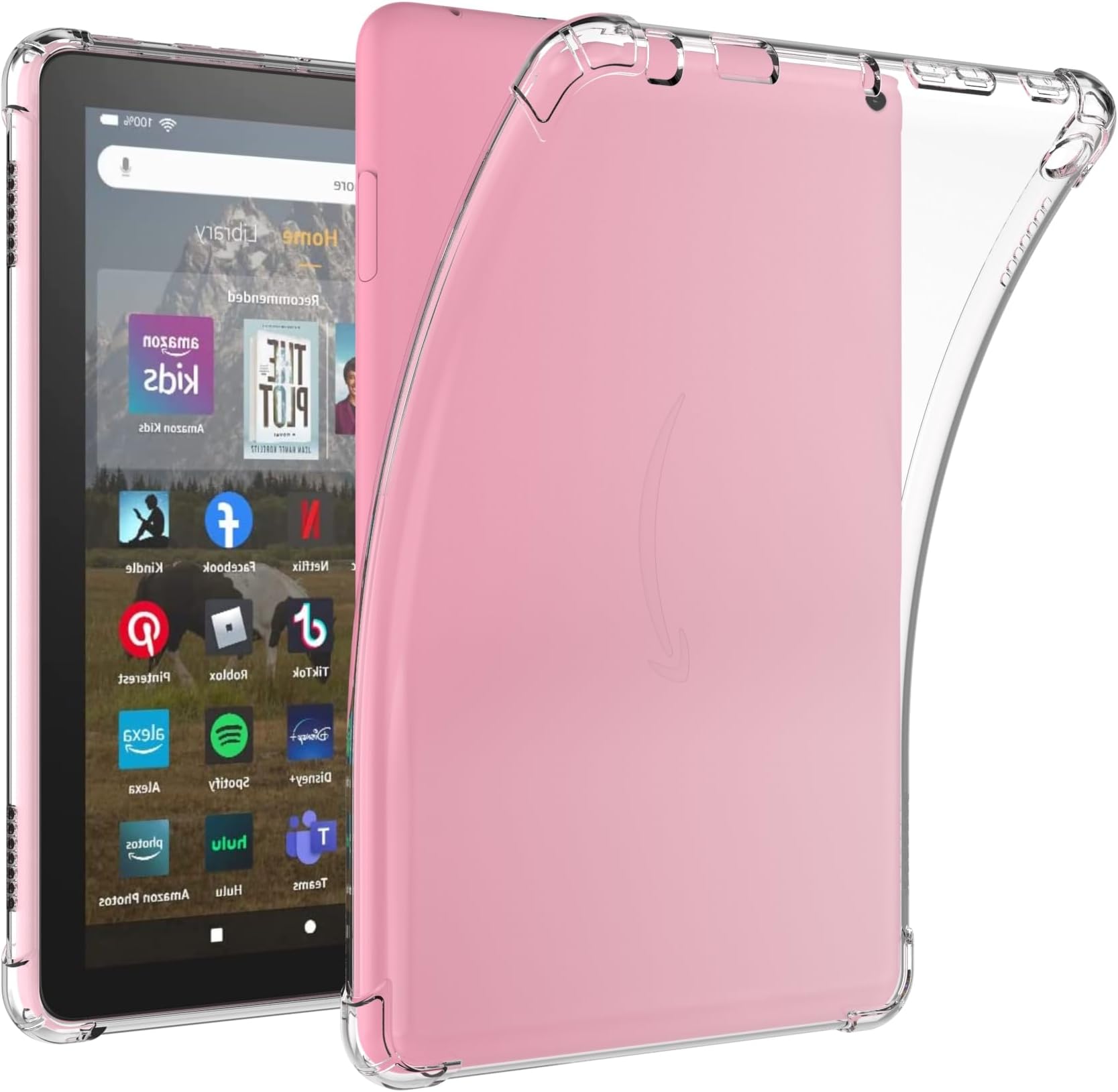 Clear Case for Amazon Kindle Fire HD 8 12th Generation 2024 Release & Fire HD 8 2022 12th Gen 8" Tablet,Transparent Soft TPU, Shockproof Silicone Shell Thin Slim Anti-Scratch Cover (Clear)