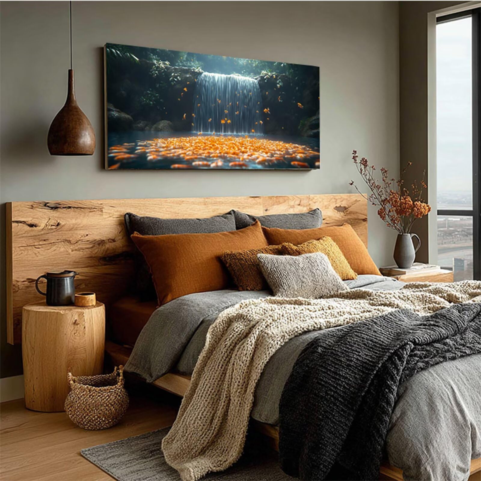 Dipingere con i Numeri Adulti Pescare, Visualizzazione Paint by Numbers Kit, Fai Da Te Passatempo per Adulti Kit, Dipingere con i Numeri con Pennelli e Vernice Acrilica, Decorazioni, 110x50cm 9-4489
