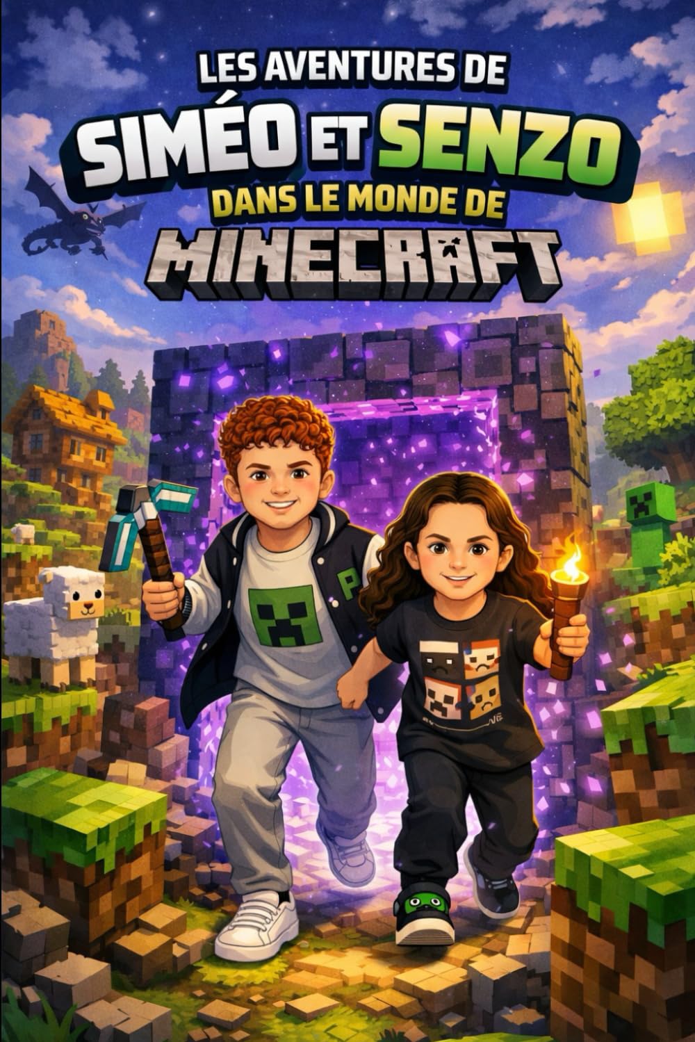 Les aventures de Siméo et Senzo dans le monde de minecraft