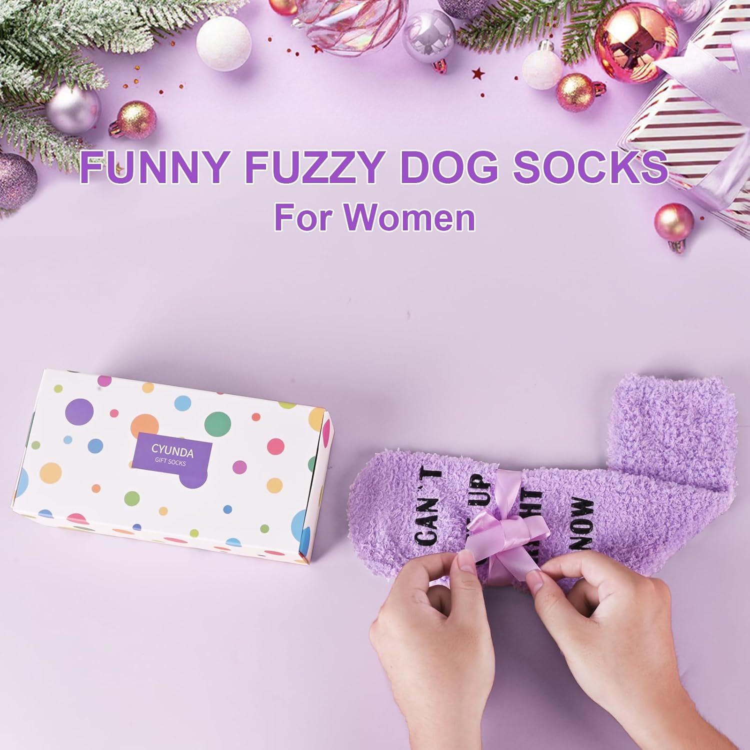 Funny Gifts for Mom, Dog Mom Gifts for Women, Fuzzy Socks for Dog Lovers, Christmas Cozy Socks, Stocking Stuffers - Image 2
