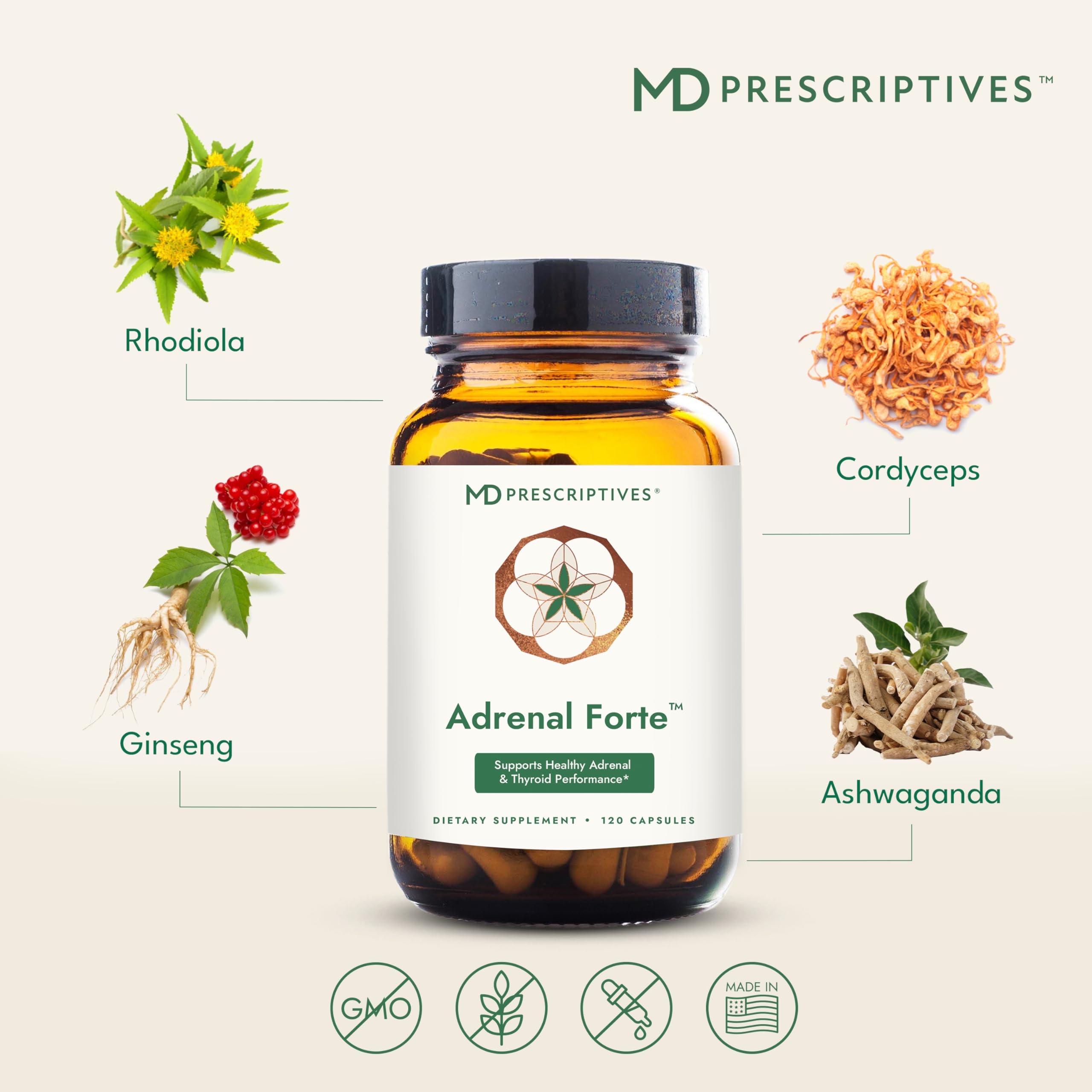 MD Prescriptives - Adrenal Forte - Adrenal Support Supplement* with Ashwagandha & Rhodiola - 120 Capsules — Amazon image 5