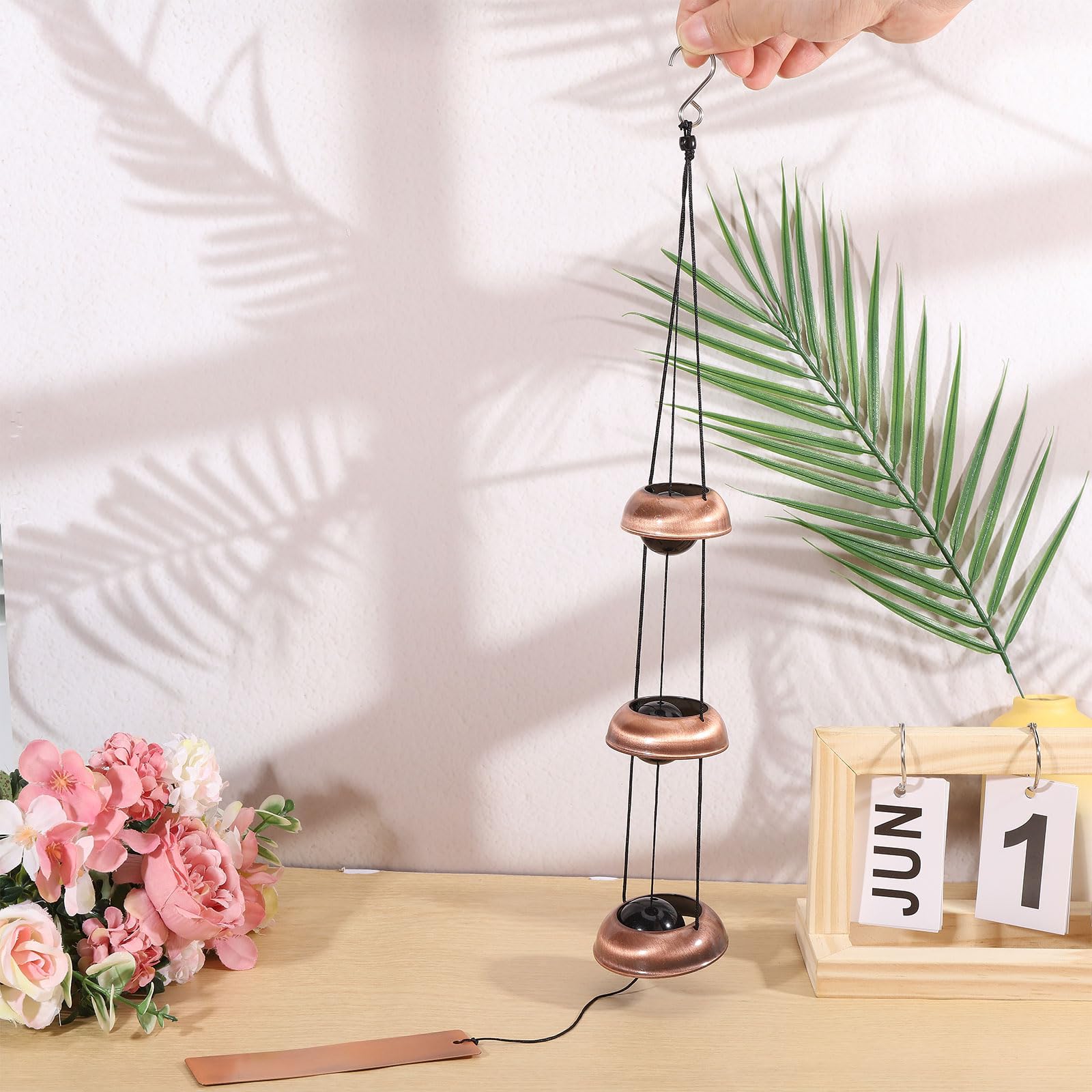 CHGCRAFT Tempio campane a vento per l'esterno Rame rosso 26,8 pollici Windchime Feng Shui vento campane per decorazioni da giardino all'aperto Memorial Wind Chime