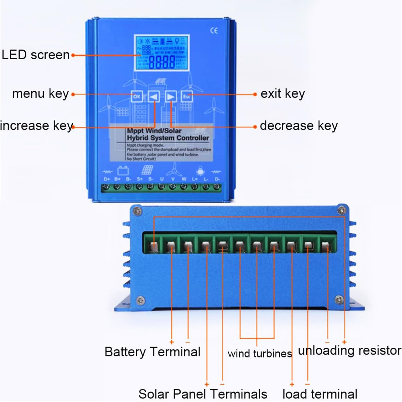 Controller per Turbina Eolica da 5000W a Bassa Velocità del Vento,12V | Controllore Automatico 12V 24V 48V per Casa, Barca, Lampione Stradale, Generatore Eolico