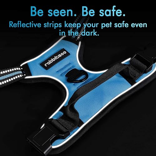 Miniatura 8 de Rabbitgoo - Pechera para perro , pechera sin jalones para mascotas con 2 ganchos de correa, chaleco Oxford ajustable, acolchado, suave y reflectante