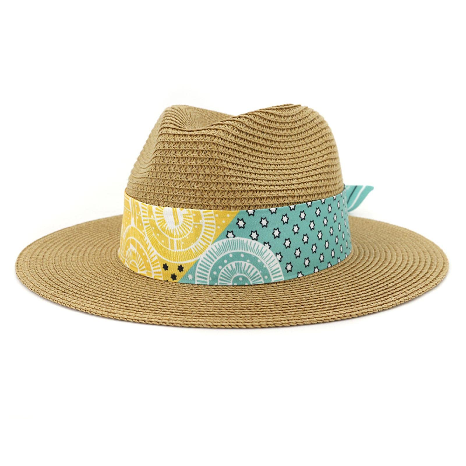 YTGLQAZ Sombrero de paja para el sol de playa, sombrero de paja para parejas, sombrero de verano, sombrero de paja personalizado para vacaciones, sombrero de playa, sombrero de paja ajustable