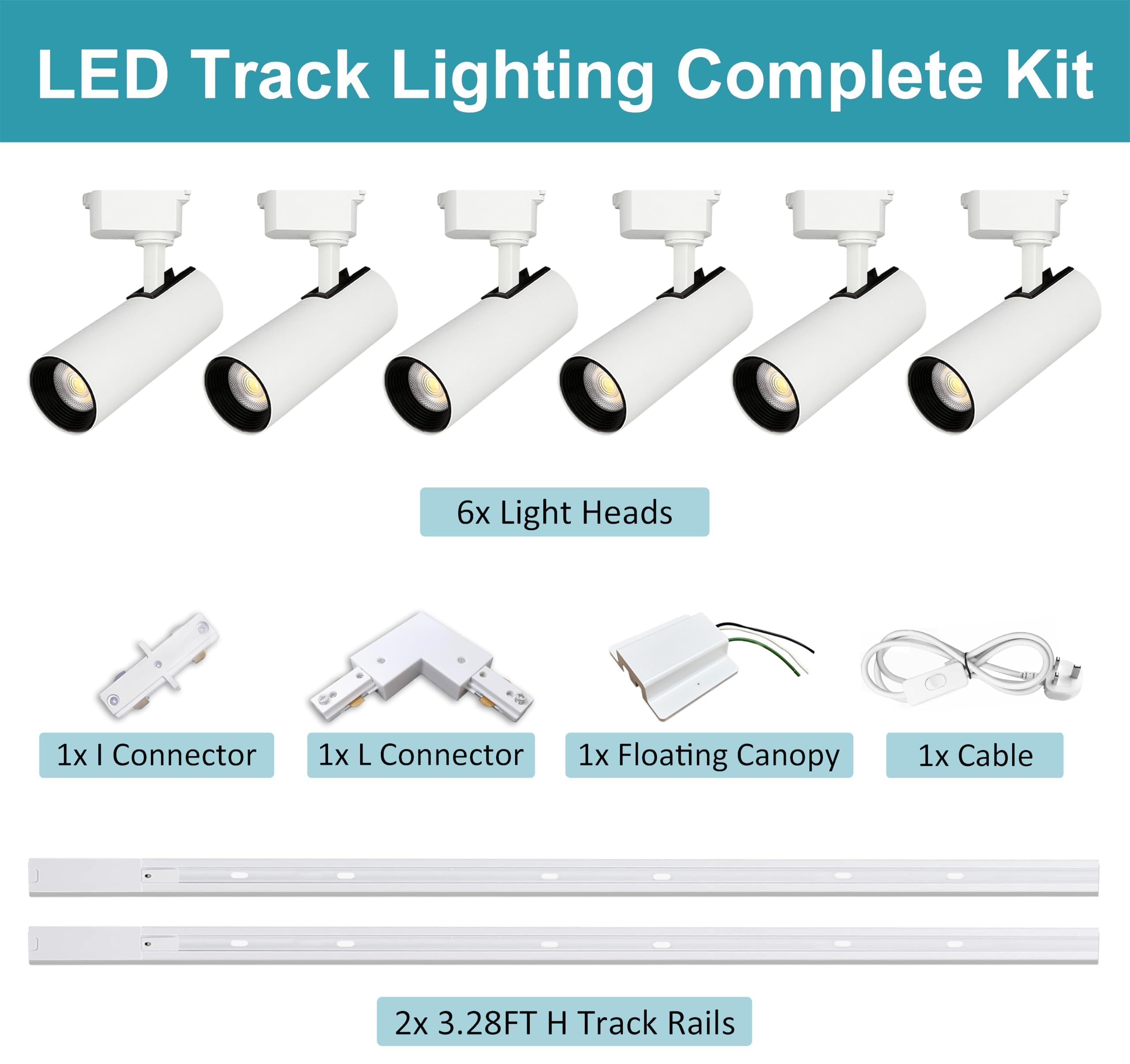 Bravsekai Brightened Track Lighting Heads and Rails Kit - Image 2