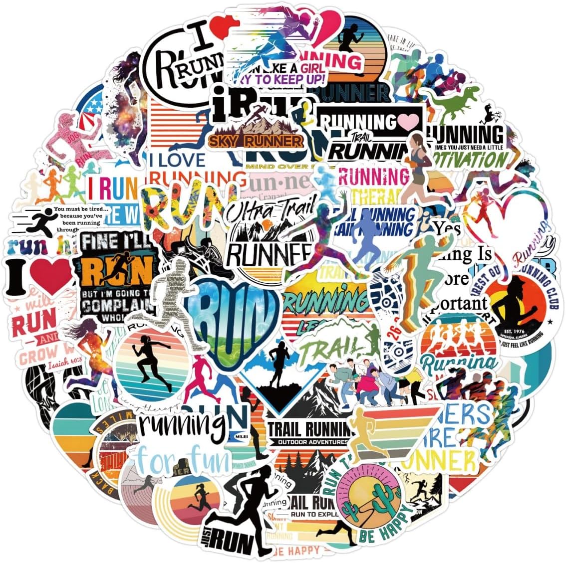 Amazon.com: 105pcs Running Stickers for Teens Adults Runner, Love ...