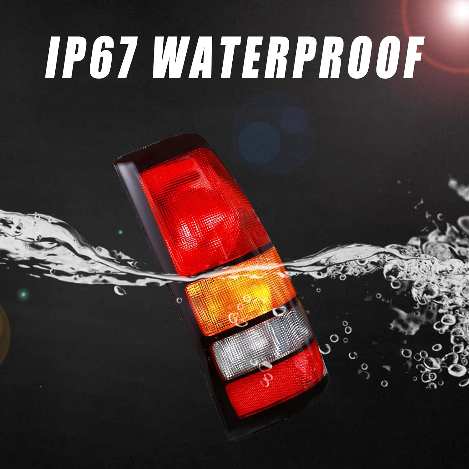 Boine Tail Light Compatible With 1999-2002 Chevy Silverado 1500 2500 3500 1999-2006 GMC Sierra 1500 2500 3500 Driver and Passenger Side Black Border Rear Light Brake Lamps