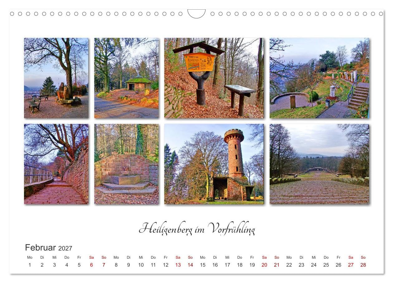 CALVENDO - Heidelberg Fotocollagen (Wandkalender 2027 DIN A3 quer), Monatskalender: Historische Orte in Heidelberg
