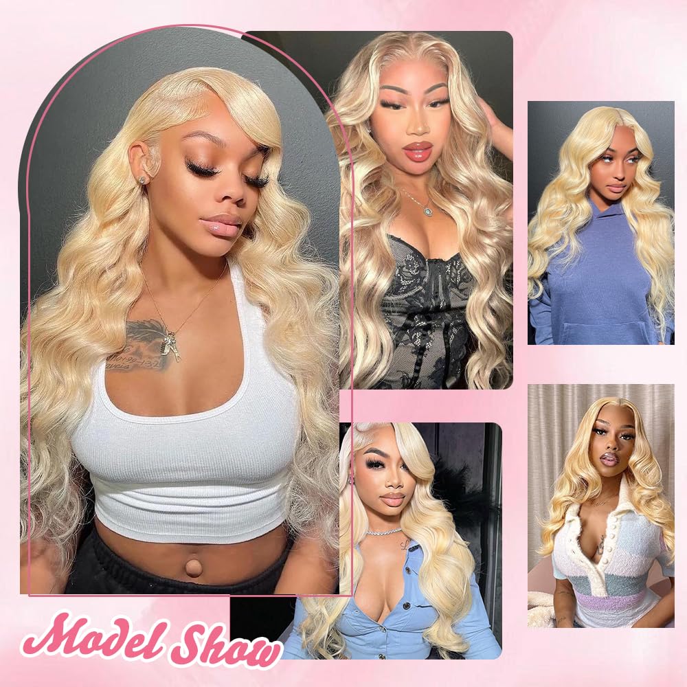 613 13x6 Lace Front Wig Human Hair 180% Density Blonde Body Wave Lace Front Wigs Human Hair 18 Inch Blonde Wig Human Hair 613 HD Lace Frontal Wigs