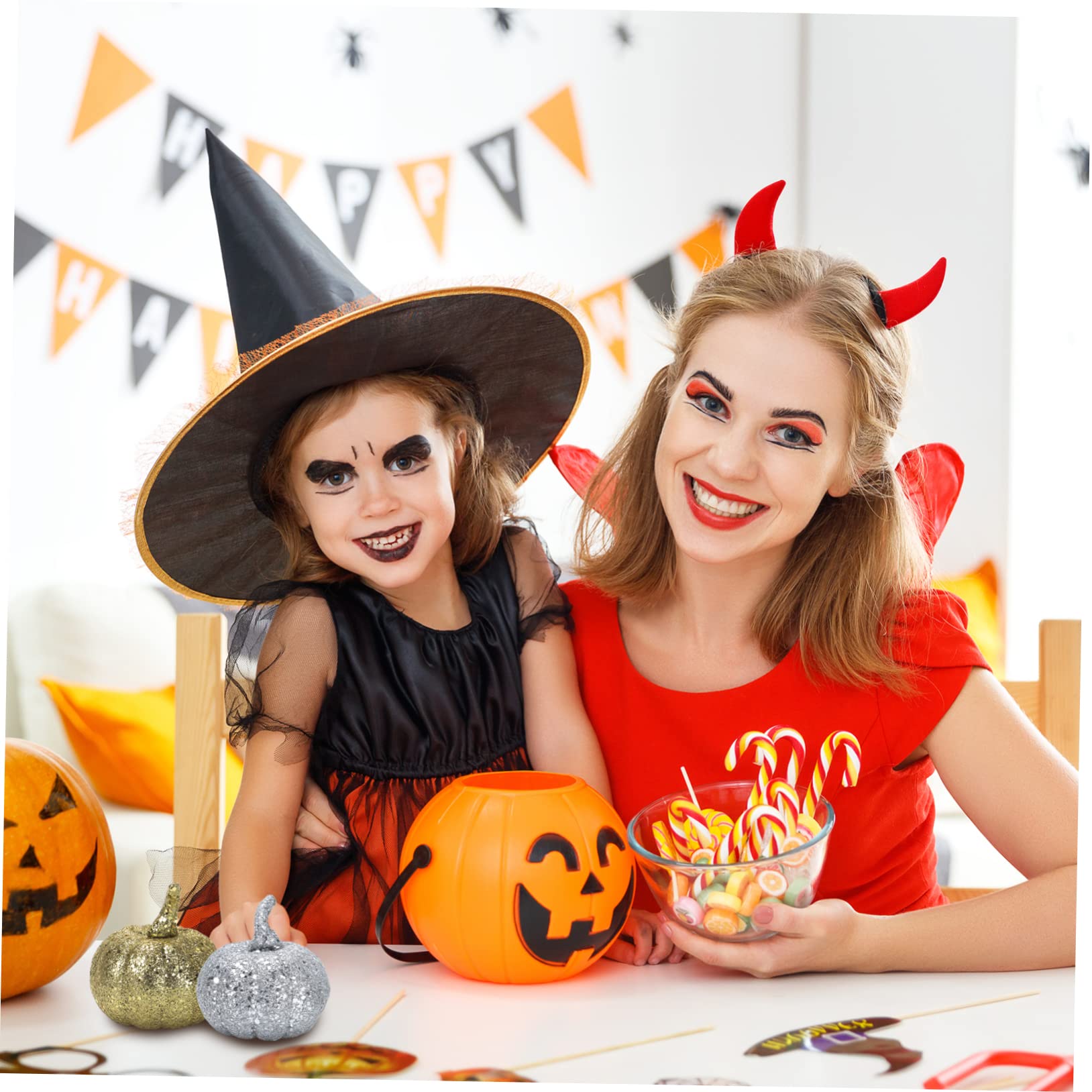 Amosfun 60stücke Kürbis Dekorationen Für Halloween Kreative Wreath Props Und Garlands Für Garten Und -projekte Hochwertige Kunststoff-Pumpkin Ornamente Mit