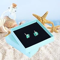 Vista 29 de Sea Glass Earrings S925 Sterling Silver Hypoallergenic Handmade Stud Post Earrings Beach Glass Fashion Handcraft Jewelry earrings stud earrings from