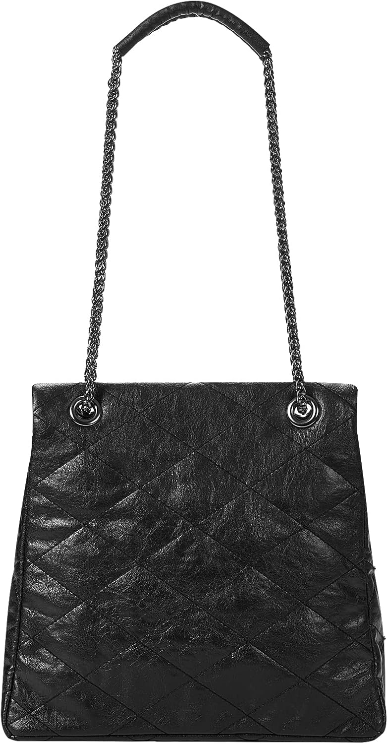 KWANI Lozenge Studded Tote Shoulder bags PU Leather Large Purses Handbag for Women, Magnetic Closure - Image 4