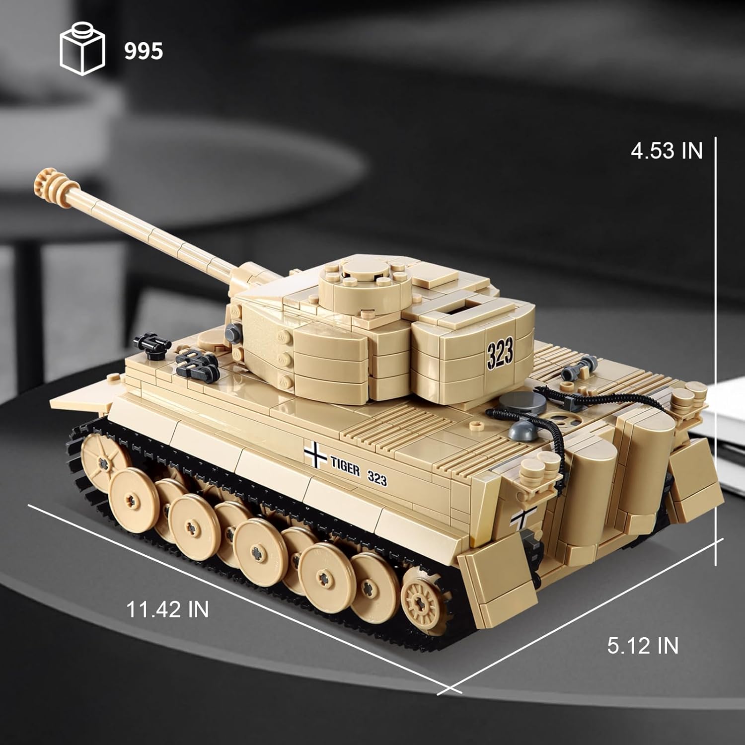 Army Tanks Building Set,Create a Tiger Heavy Tank Toys,WW2 Tank Model to Build and Display,Great Birthday Gift for Military Enthusiasts 82011