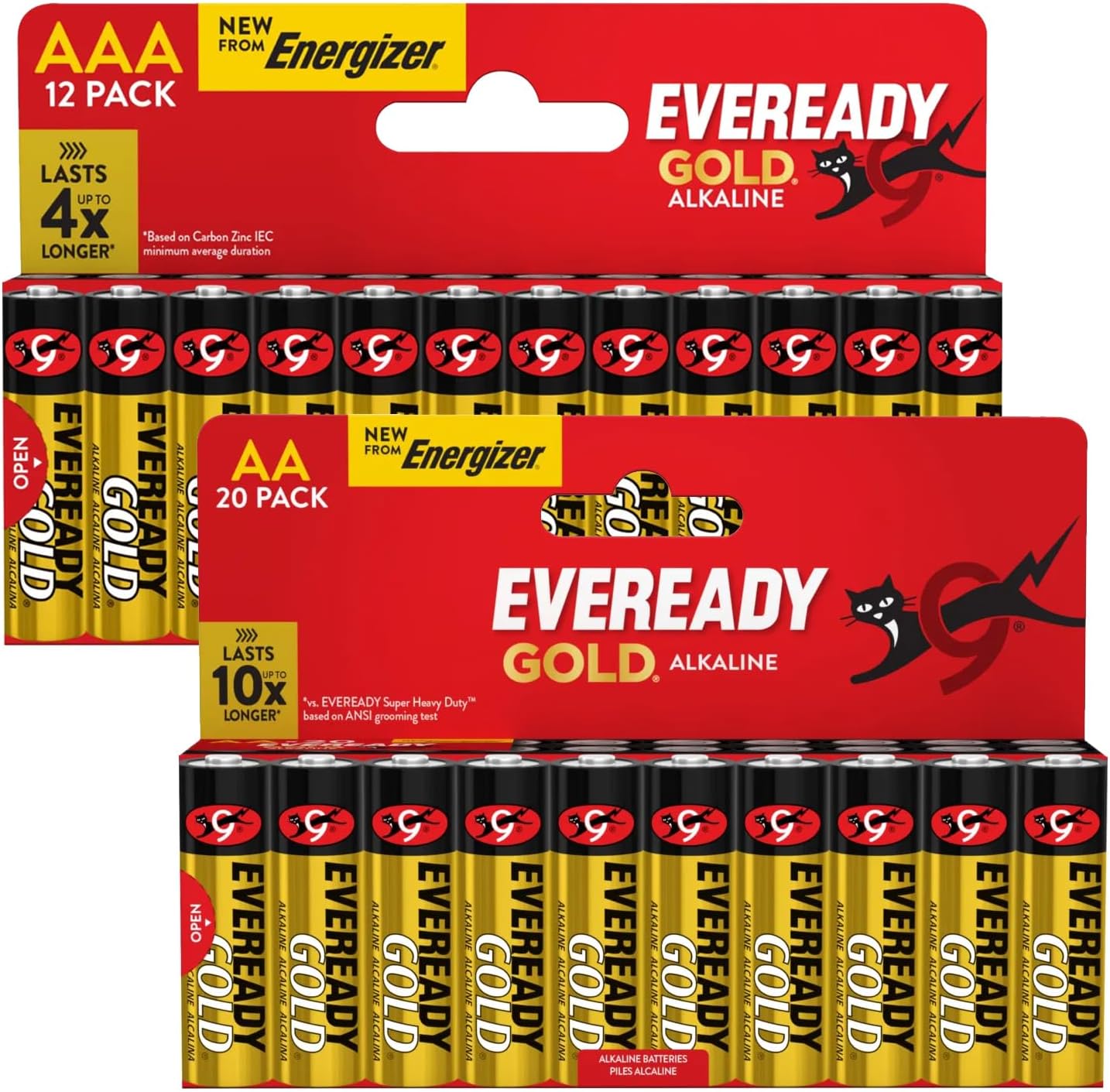Eveready Gold AA & AAA Alkaline Batteries – 24 Pack (12 AA + 12 AAA) | Long Lasting Industrial Grade Power Batteries for Remotes, Torches, Toys & Everyday Devices