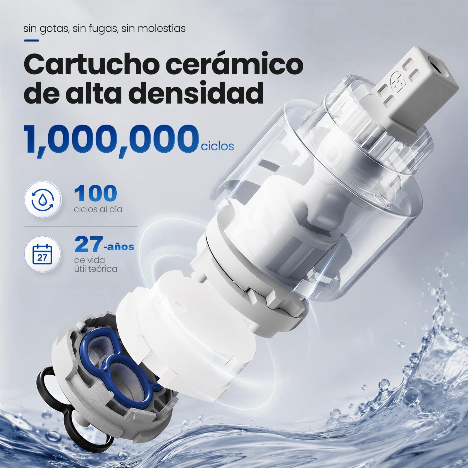 CECIPA Grifo Lavabo baño Cromo con ducha extraíble para lavar el cabello | Grifo Lavabo Grifo de alta presión para lavabo de baño,2 Modos de Flujo de Agua Cromo