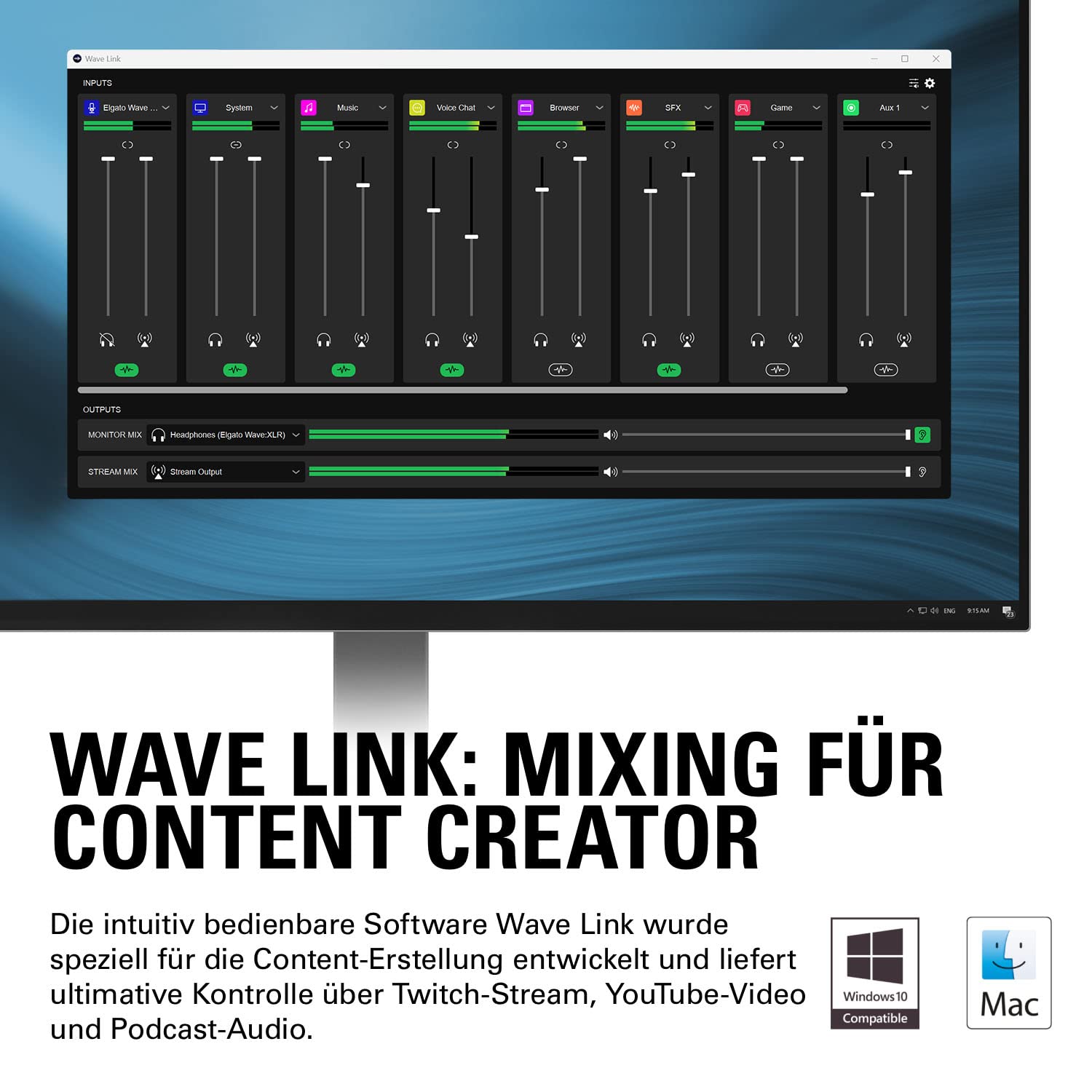 Elgato XLR-Paket Dynamisches Mikro USB-C-Audiomixer Nierenförmige Mikrofonkapsel für Podcasting Streaming Broadcasting