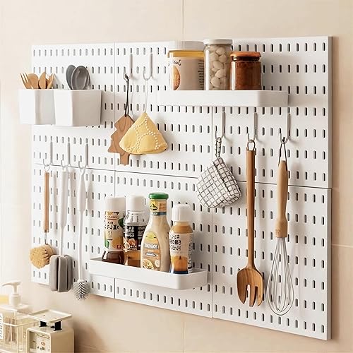 FLONSA Kit de tablero de clavijas de 22 x 33 pulgadas, 6 tableros de clavijas y 21 accesorios, organizador de pared para el hogar, sala de