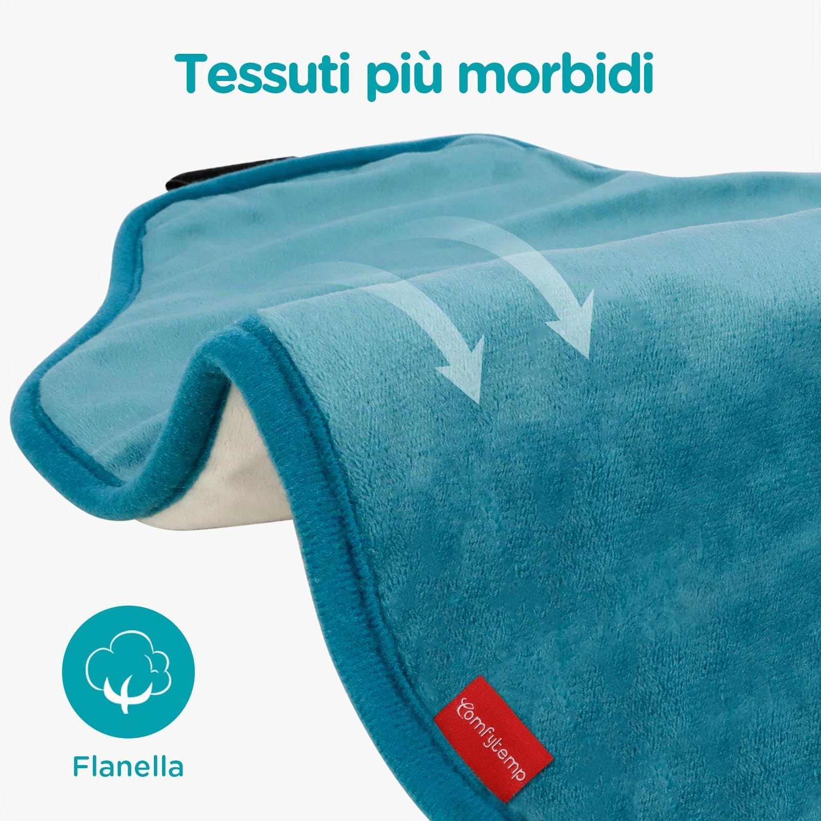 Comfytemp Fascia Riscaldante Schiena Extra Large, 9 Livelli Temperatura, Timer 11, Scalda Schiena Elettrico, 39x61 cm Termoforo Lombare per Schiena e Adome, Lavabile, Regalo (Max: 120 cm)