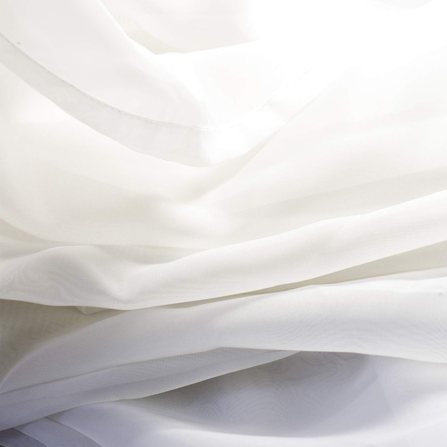 Utopia Bedding Premium White Sheer Scarves Sheer Window Curtains, 54 by 216 Inches, White Luxuries.