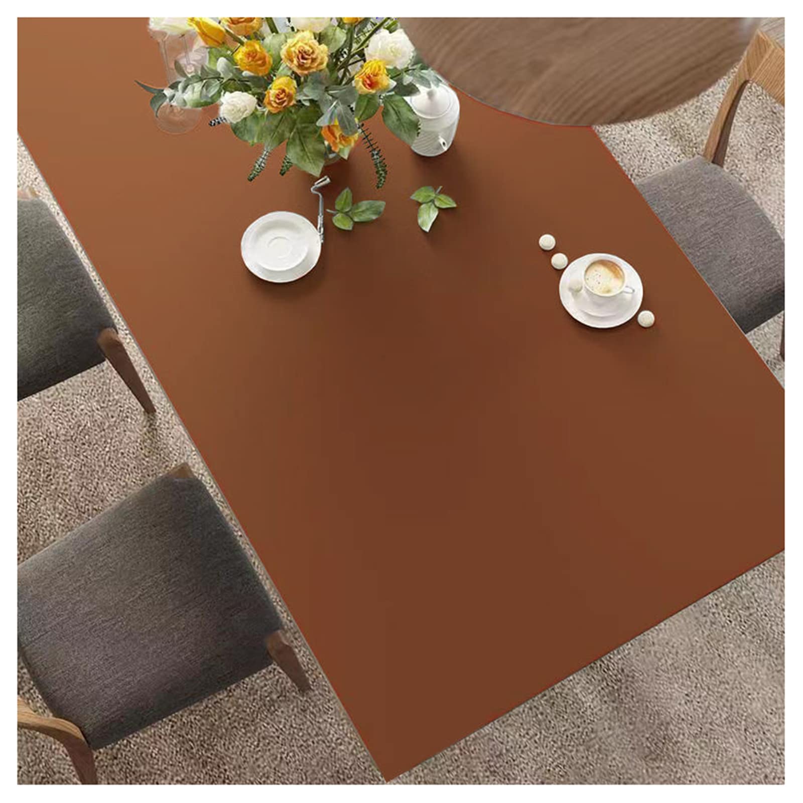 Sottomano in Pelle, Tappetino Scrivania Ufficio, Tappetino Mouse Grande Impermeabile, Tovaglia per Tavolo Antimacchia, Tappetini da Scrivania Pelle Antiscivolo, Modern(Size:90*130cm,Color:Marrone)
