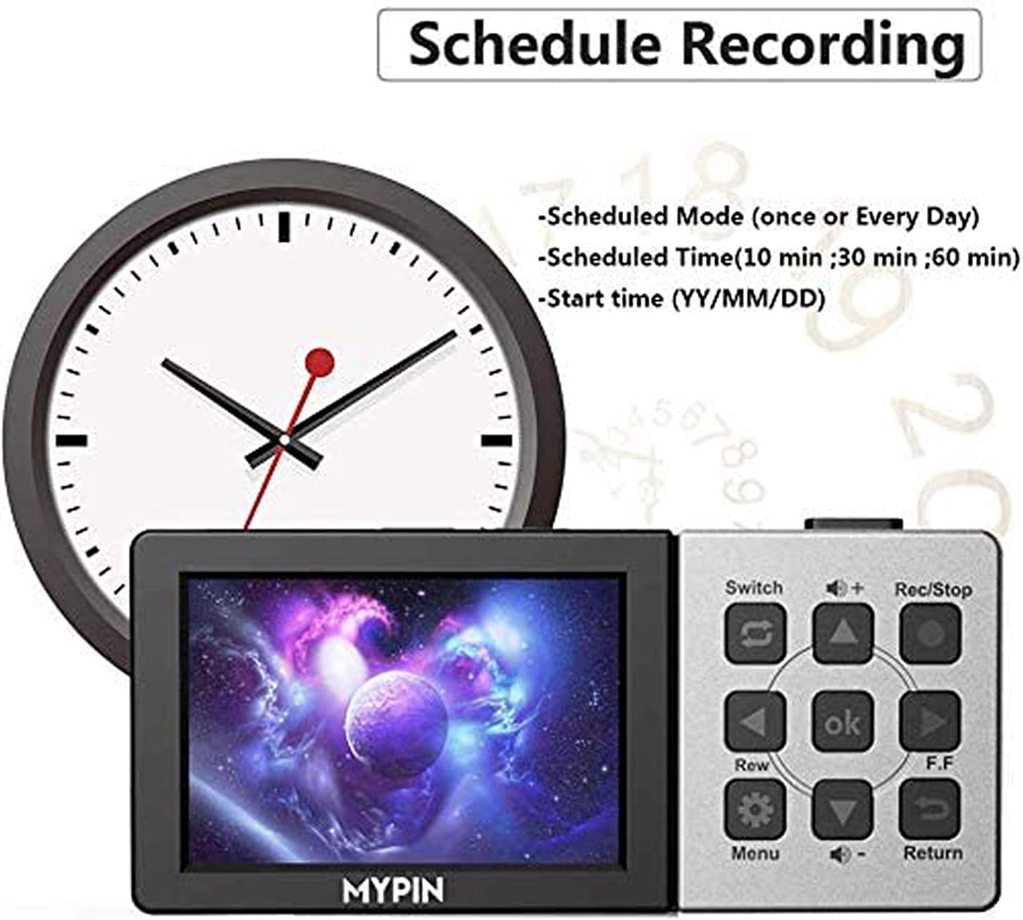 Diagram illustrating the difference between TRS and TRRS 3.5mm audio jacks, with a checkmark next to TRS indicating compatibility with the MYPIN capture card's microphone input.