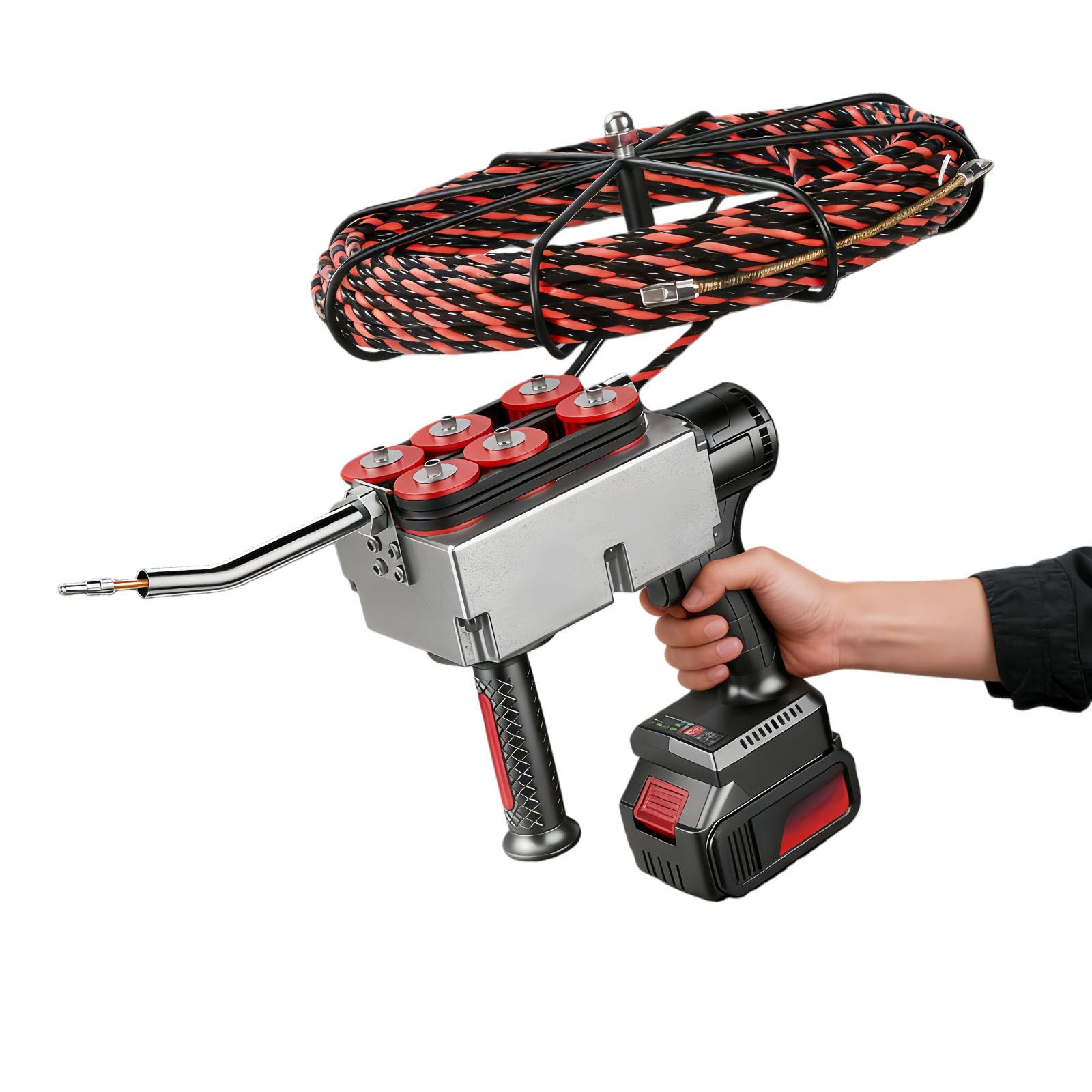 Filo per Infilacavi Elettrico Senza Spazzole 40m/Min - Sonda Passacavi Elettrica con Batteria 25000mah - per Cavi Elettrici E Cablaggio Tubi Edilizia/Idraulica 30m