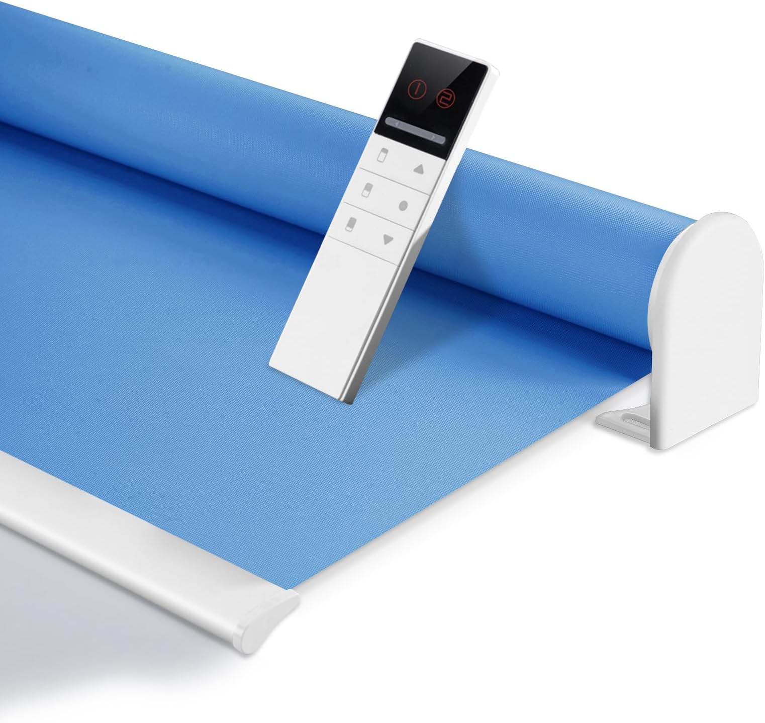 ZSHINE Motorized Blackout Window Blinds Customize Width (23-95 Inches) Remote Control Wireless and Rechargeable Roller Shades Blinds for Windows, Home, Office, Hotel, Club, Restaurant (82010w)