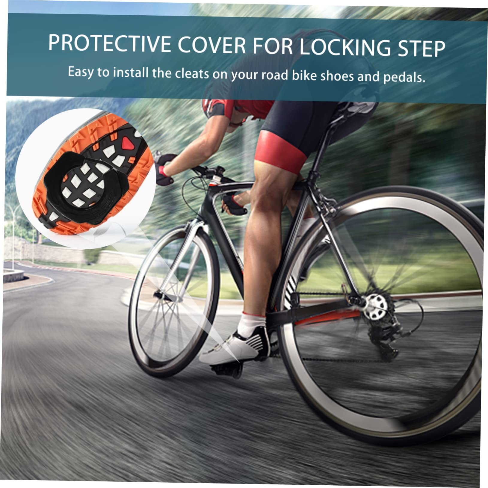 BESPORTBLE 2 Paia Di Tacchetti Autobloccanti Pedali Pedali Bici Auto- Per Forniture Coperture In Gomma Per Biciclette Strada Scarpe Montagna Per Biciclette Tacchetti Protettivi