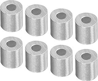 M METERXITY 100 Pack Aluminum Crimping Loop Sleeve Oval - 1.5mm Wire Rope Fastener Apply for Garden Fence (4x4mm)