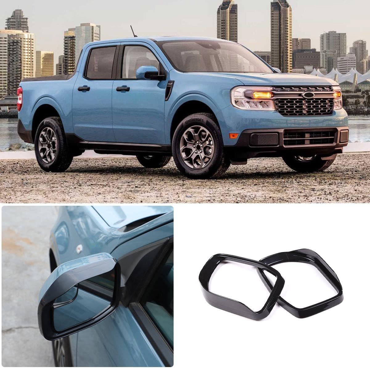 Lcojicep Car Side Mirror Rain Visor Eyebrow Compatible with Ford Maverick 2022-2025 Rear View Mirror Rain Guard, Rainproof Waterproof Rearview Mirror Cover External Accessories (Black) image 3
