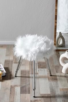 Soft Session Gold Leg Sofa Chair Decorative Bench Fluffy Medium Puff&Sofa Bench&Puff&Sitting Bench (Chrome Leg)