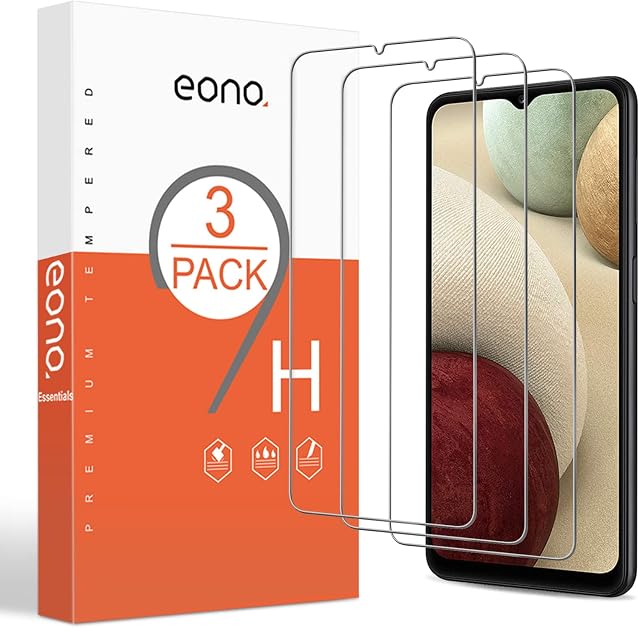 Amazon Brand - Eono Screen Protector Compatible with Samsung Galaxy A12/ A32 5G, Anti-scratch, Bubble Free, Case friendly-3 Pack