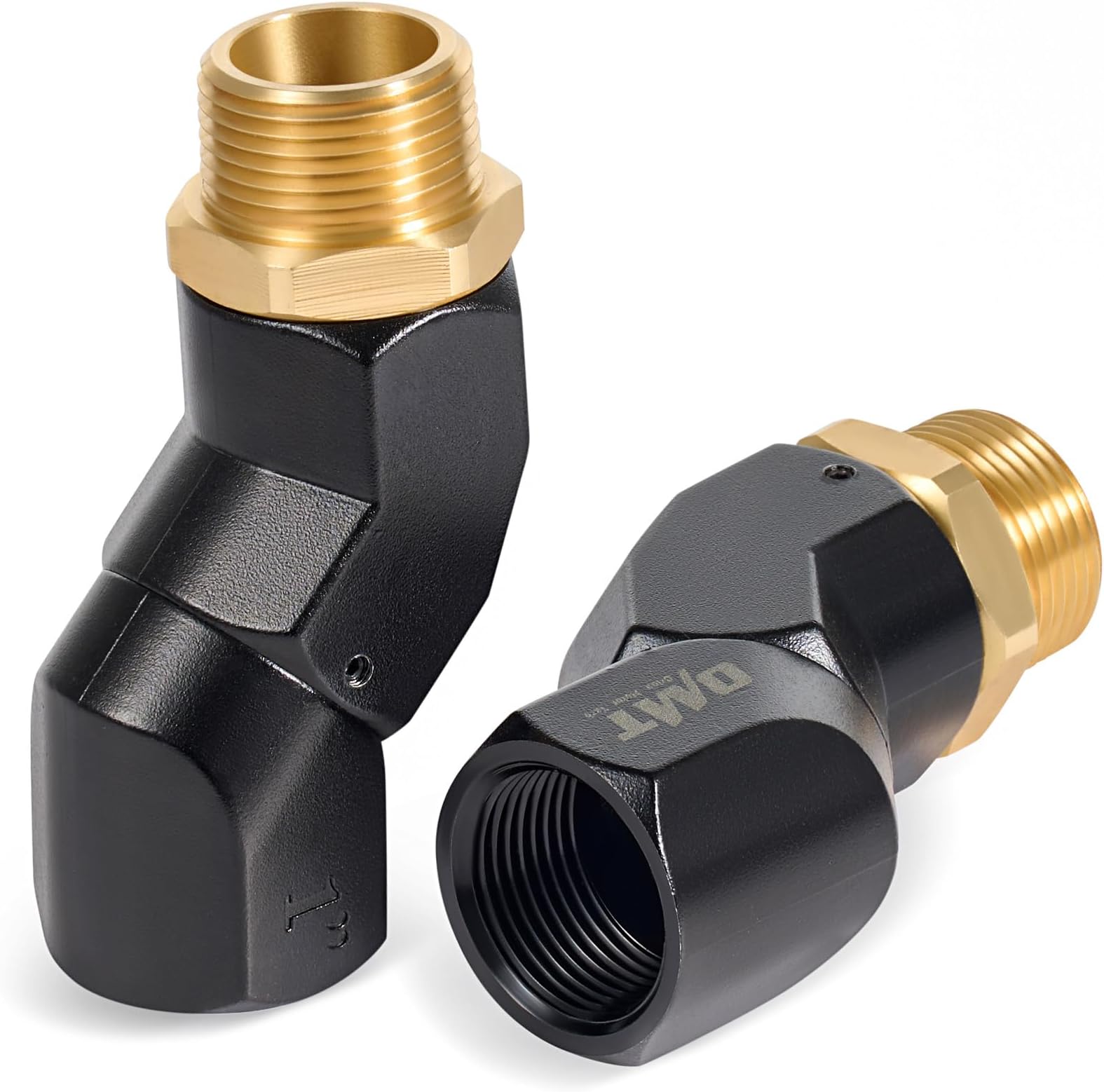 Orion Motor Tech 2pcs Fuel Hose Nozzle Connector Kit, 1" NPT Fuel Transfer Swivel Set of 2, Multi Plane 360 Rotating Fuel Tank Adapter Coupler Set with Accessories for Fuel Transfer Pump Gas Diesel