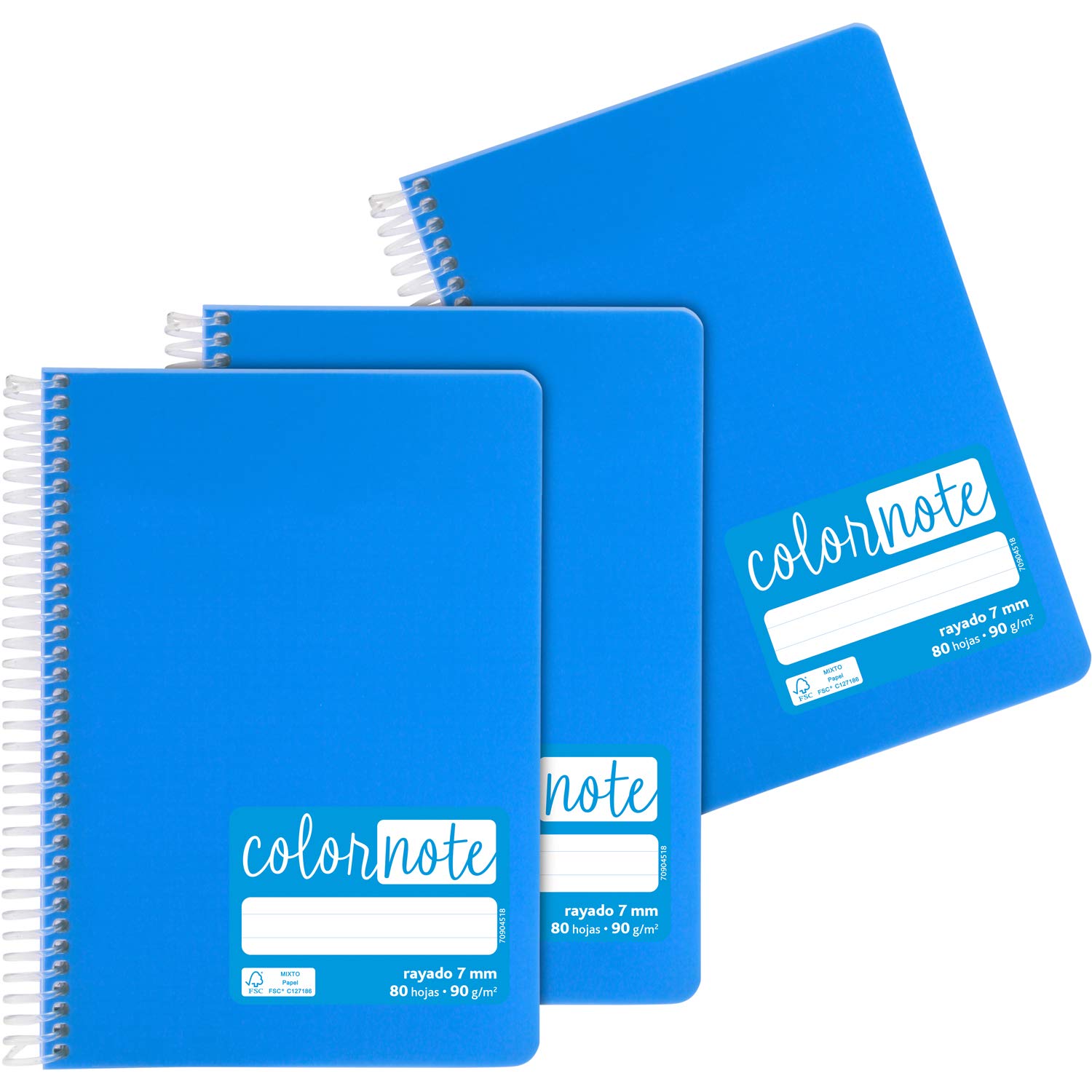 Grafoplás 98533230 Notizbücher, liniert, A5, Einband aus Polypropylen, blau, FSC-zertifiziert, Serie Color Note