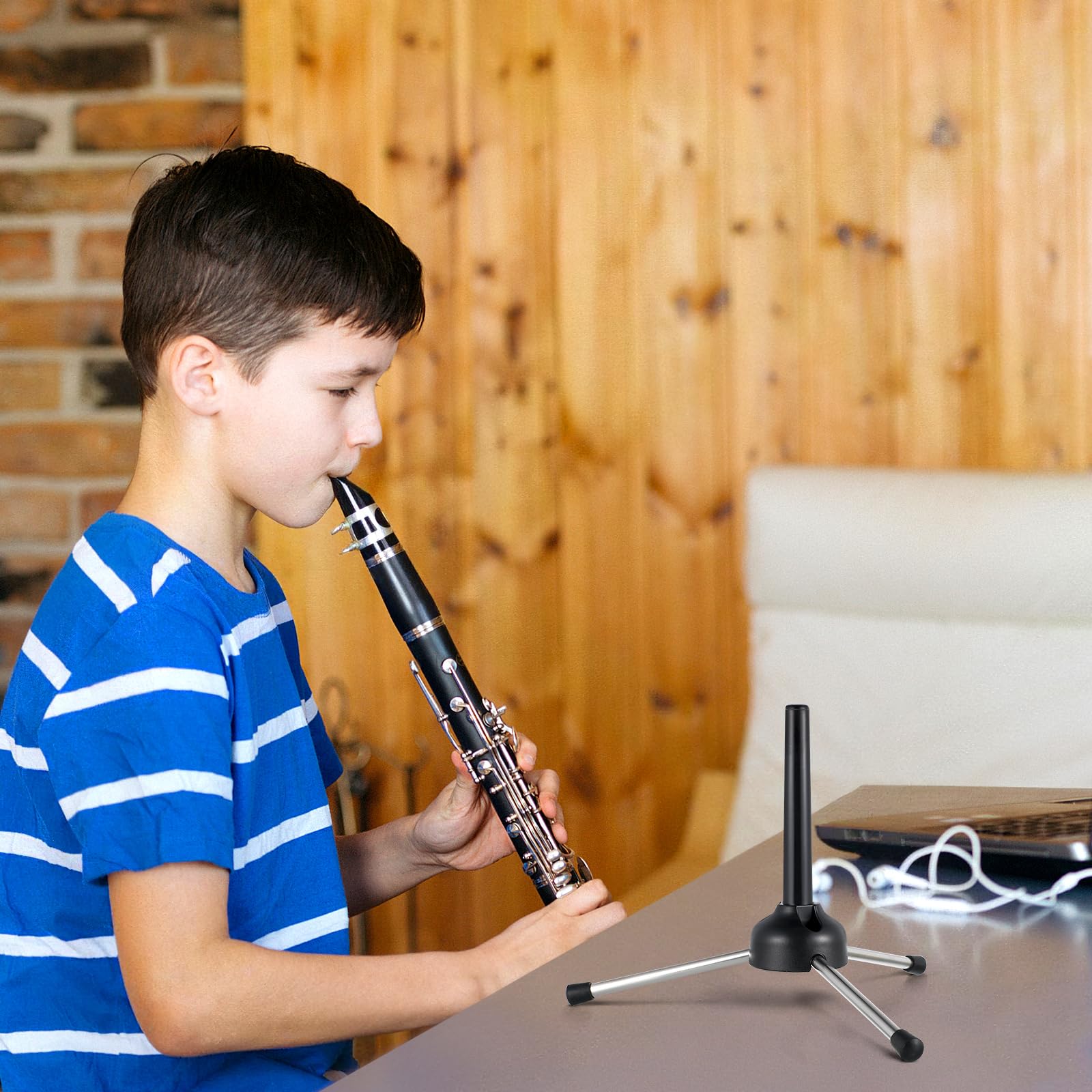 Trépied Portable Et Pliable Pour Instruments À Vent Support Stabilisateur Pour Clarinette Flûte Hautbois Et Saxophone